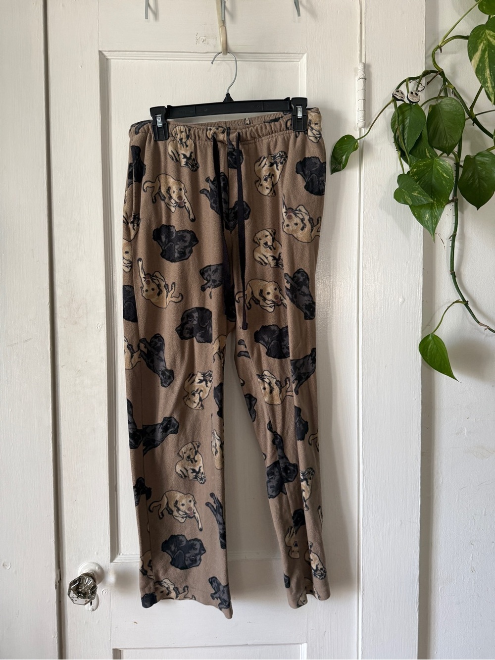 Relaxed Dog-Print Lounge Pants - Brown Croft & Barrow size S